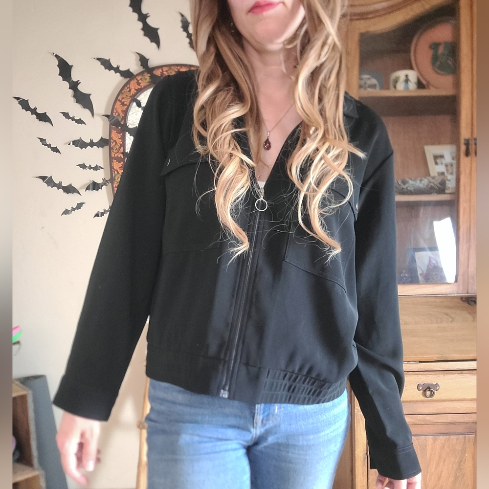 CHICO’S Cute Black Jacket with Pockets Women Size 1